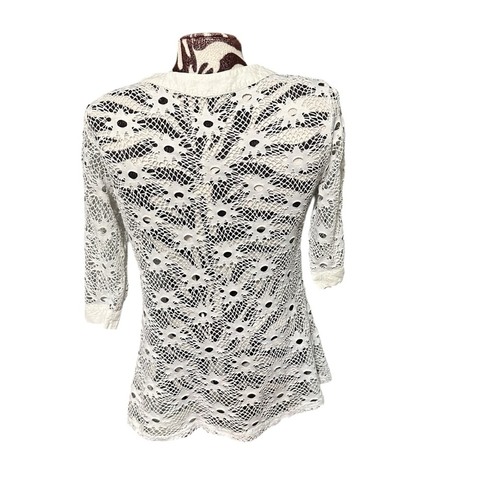 Solitaire Women’s White Sheer Lace Floral Swim Cover Up Size Small - Picture 8 of 8